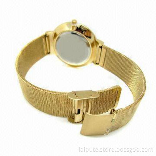 Elegant Watches and Water-resistant in Gild Material, Other Material Made as Well